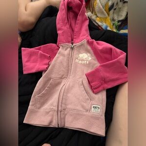 Roots Pink and Tan Hoodie